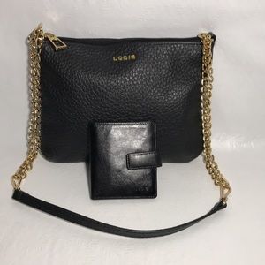 Lodis Bundle Black Crossbody & Black Wallet Emily Crossbody Leather